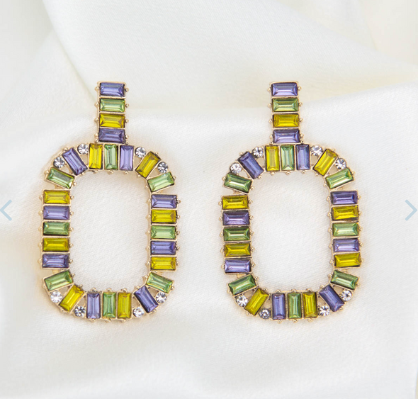 Krewe Kaleidoscope Baguette Earrings