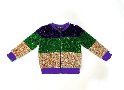 Youth Mardi Gras Striped Sequin Jacket