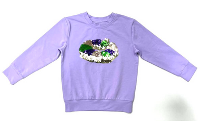 Youth Lavender King Cake Sequin Tee