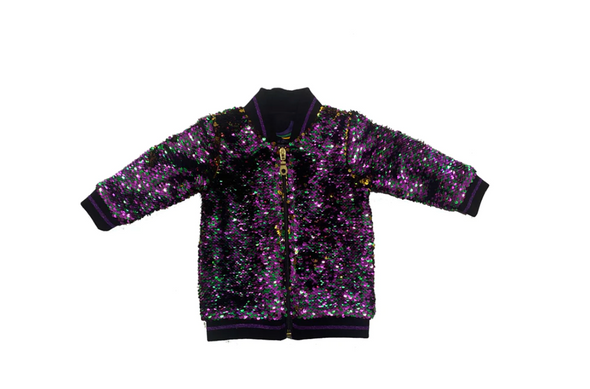 Sequin Jacket Purple, Green, and Gold Youth Confetti Jacket