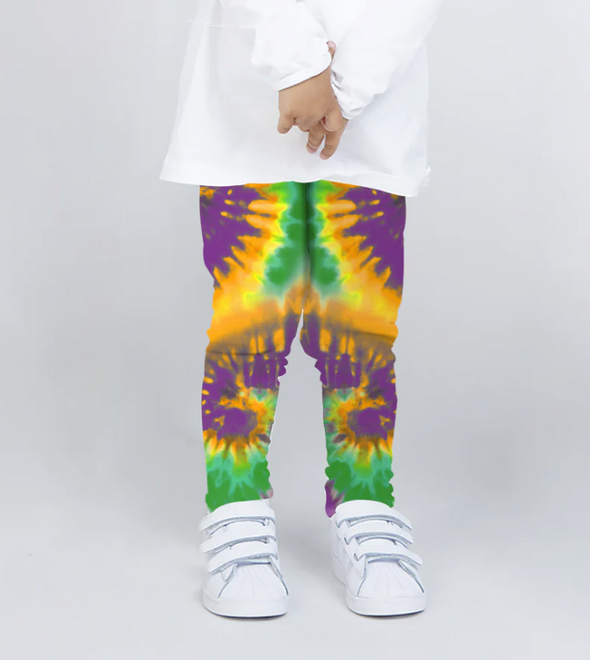 Spandex Leggings Mardi Gras Tie Dye Youth