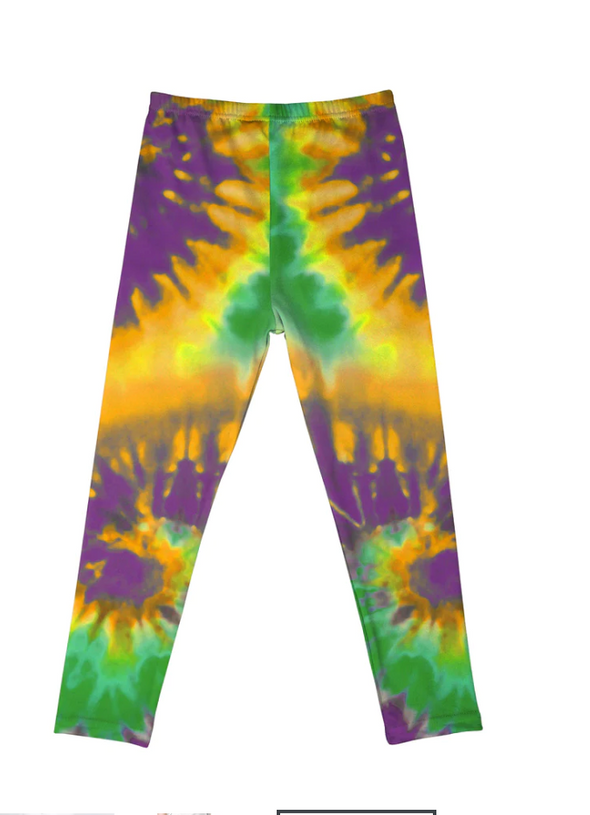 Spandex Leggings Mardi Gras Tie Dye Youth