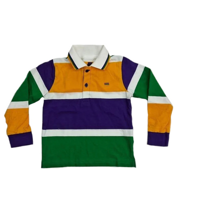 Mardi Gras Thick Stripe Rugby Toddler Long Sleeve