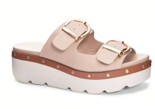 Surfs Up Sandal in Smooth Beige Or Black Croc