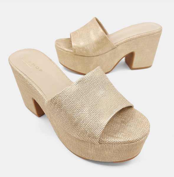 Giza Gold Woven Platform Sandals