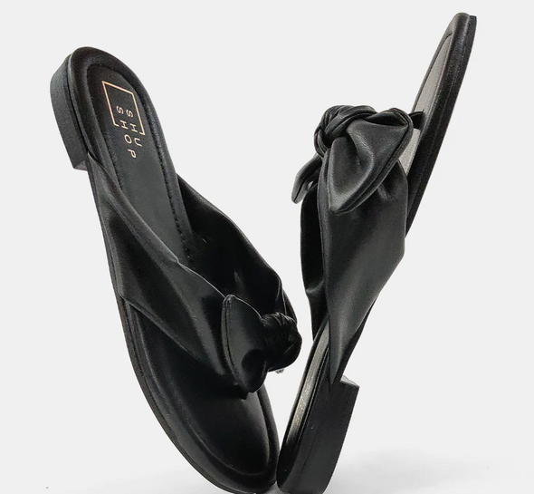 Dharma Bow Sandals in Black or Beige
