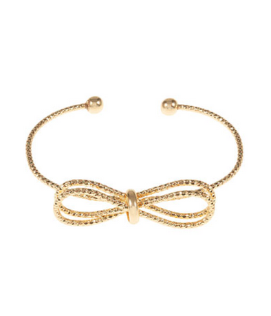 Knotted Bow Gold Cuff Bracelet