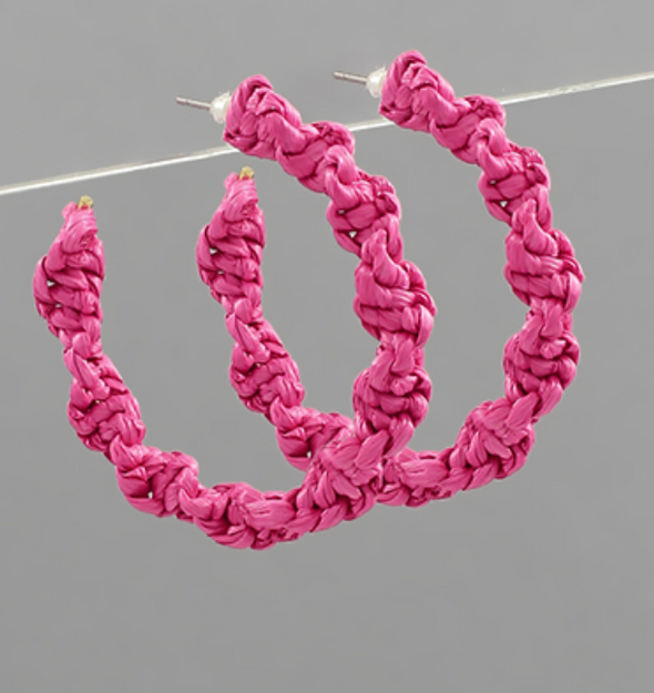 Woven Knot Colorful Hoop In 7 Colors