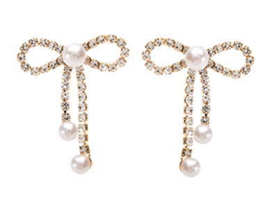 Pretty in Pearls Bow Stud Earrings