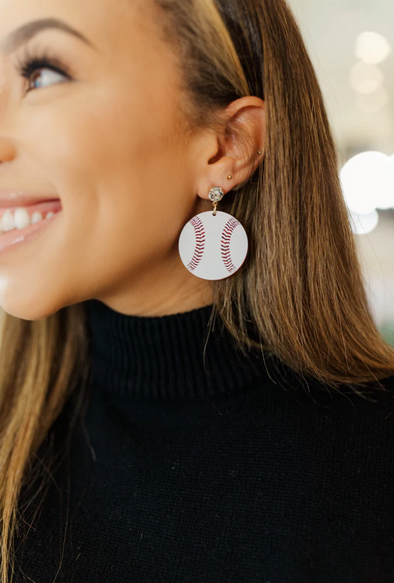 Acrylic Baseball Earrings