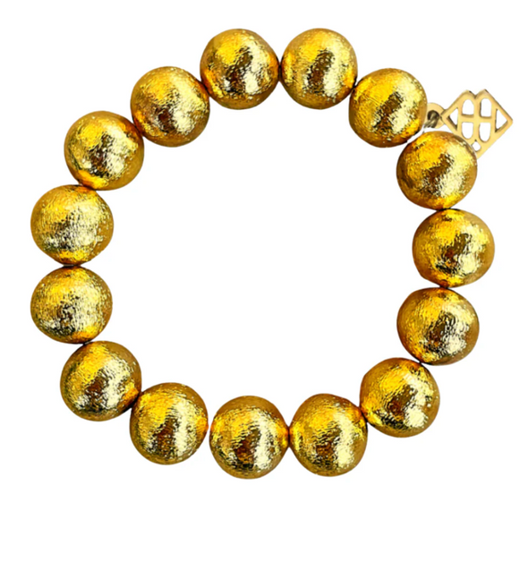 Brianna Cannon Brianna Beaded Bracelet in Black, Gold, Purple and White