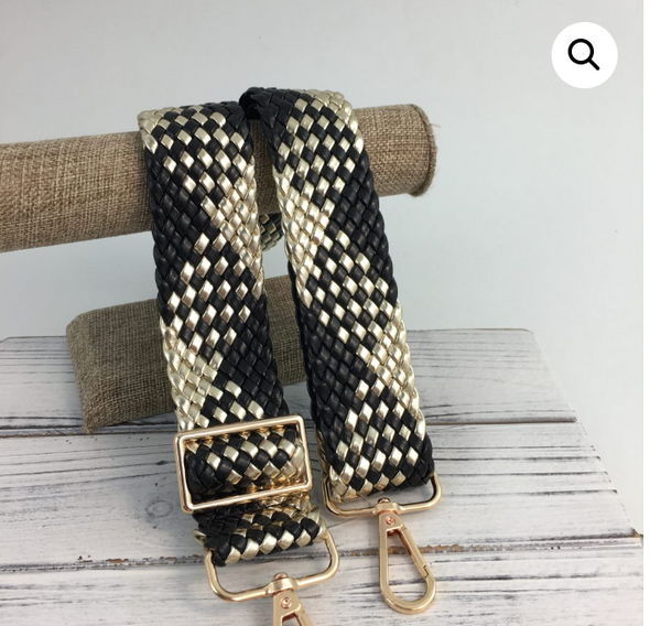 Woven Black and Gold Purse Strap