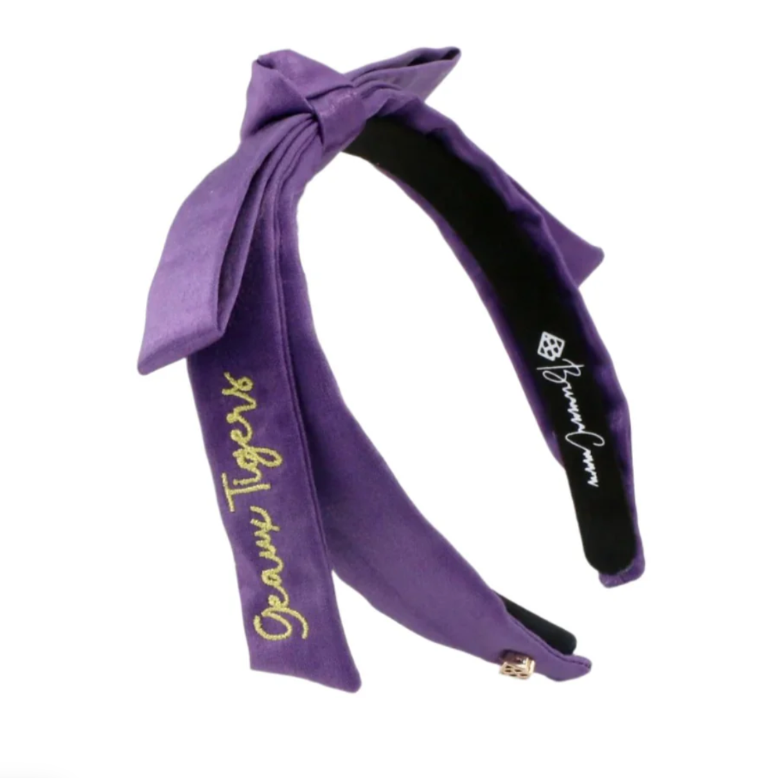 Brianna Cannon LSU Purple Thin Embroidered Ribbon Bow 