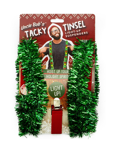 Uncle Bob's Tacky Tinsel Light Up Suspenders