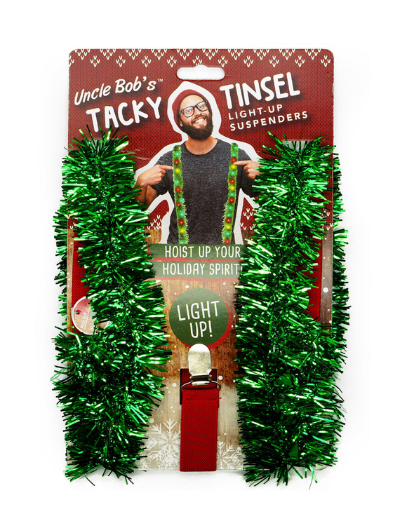 Uncle Bob's Tacky Tinsel Light Up Suspenders
