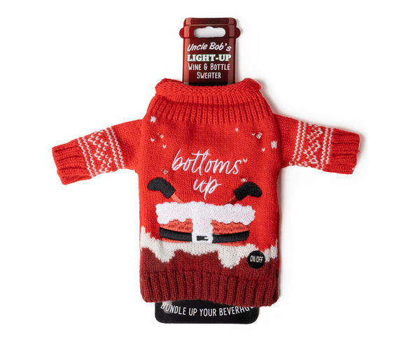 Uncle Bob's Light Up Wine & Bottle Sweater In 4 Options