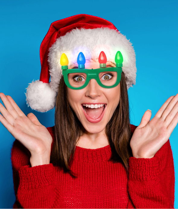Lotsa LITES! Jumbo Flashing Holiday Glasses