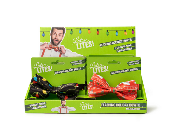 Lotsa LITES! Flashing Holiday Bowtie In 2 Options