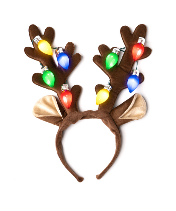 Christmas Jumbo Bulb Light Up Antlers Headband
