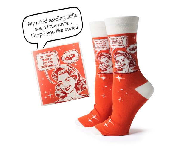 Two Left Feet Holiday Gift Card and Sock Set In 6 Options