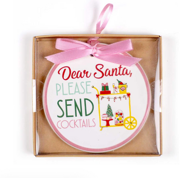 Santa Send Cocktails Ornament