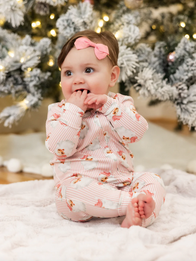 Infant Annie Pink Santa Pajama Onesie (0-18M)