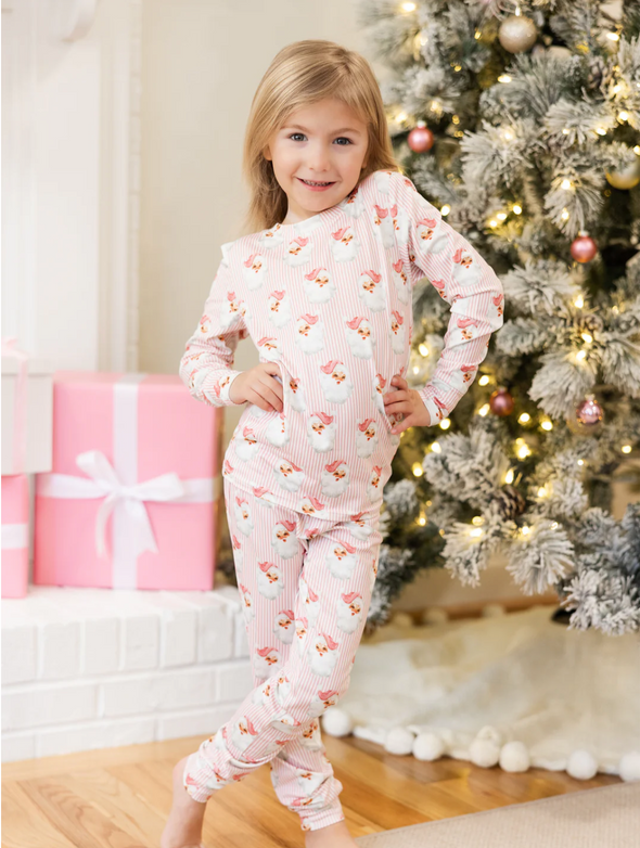 Kid's Annie Pink Santa Pajama Set (2T-XL)