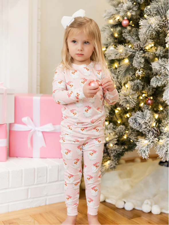 Kid's Annie Pink Santa Pajama Set (2T-XL)