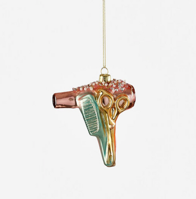 Glass Hair Dryer Ornament 4"