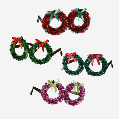Christmas Wreath Glasses In 4 Colors
