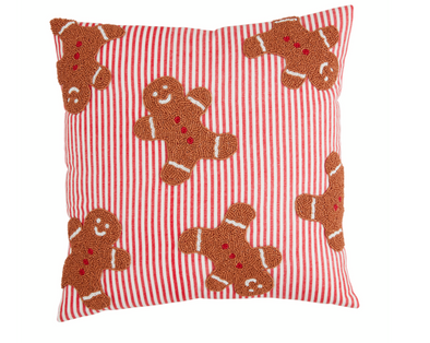 Gingerbread Beaded Pillow