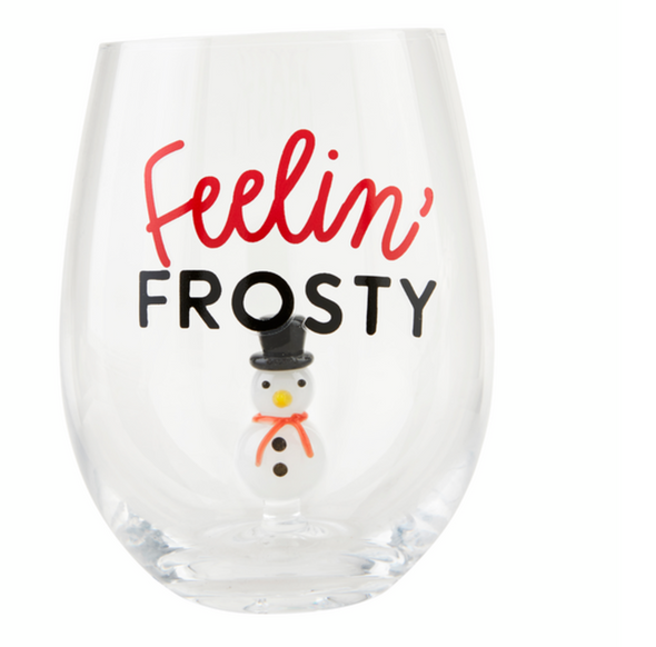 Glass Holiday Wine Glass In 3 Options