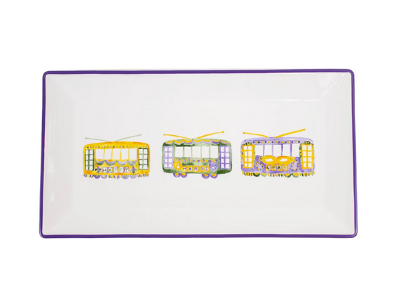 Mardi Streetcar Rectangle Platter