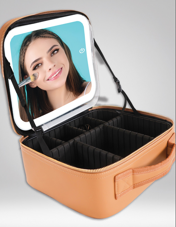 Makeup Travel Case With Mirror LED Light In 4 Colors
