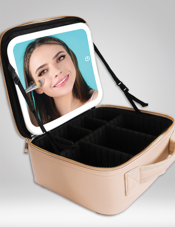 Makeup Travel Case With Mirror LED Light In 4 Colors