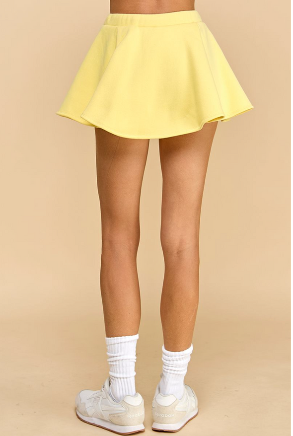 Knit Flare Skirt In White Or Yellow