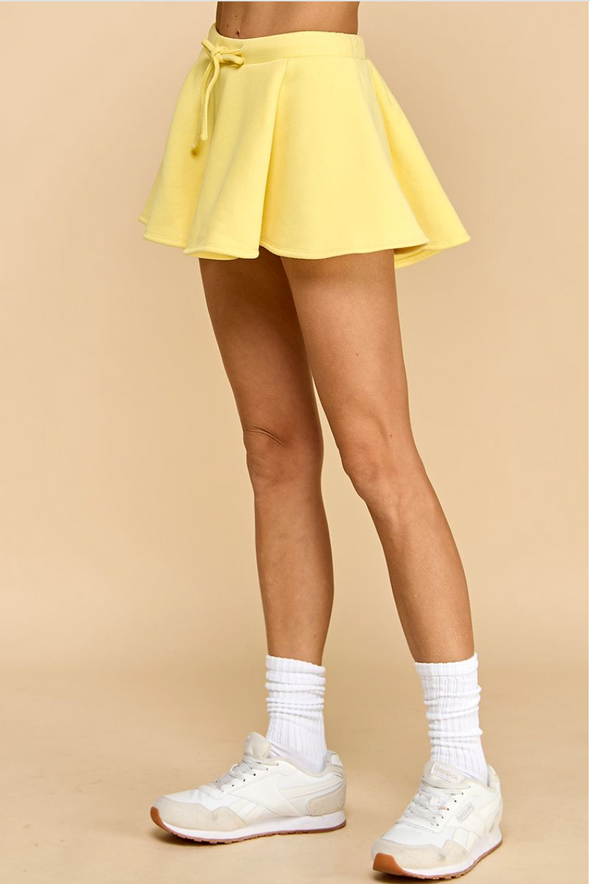 Knit Flare Skirt In White Or Yellow
