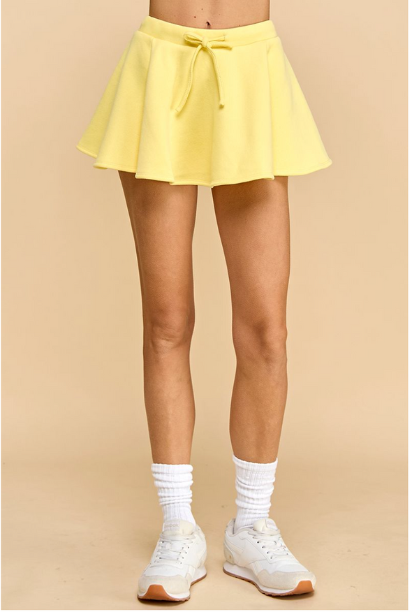 Knit Flare Skirt In White Or Yellow