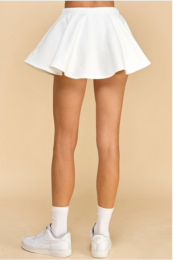 Knit Flare Skirt In White Or Yellow