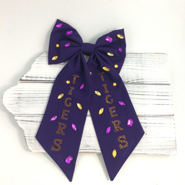 Rhinestone TIGERS Hair Bow