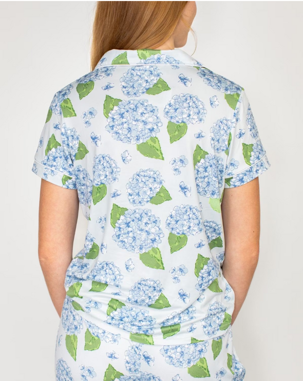 Hydrangea Short Sleeve Shirt And Sleep Pants S-2XL (SOLD SEPARATELY)