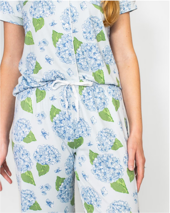 Hydrangea Short Sleeve Shirt And Sleep Pants S-2XL (SOLD SEPARATELY)