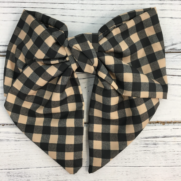 Game Day Plaid Hair Bow in 2 Colors