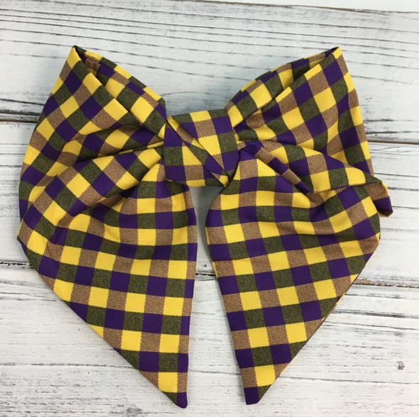 Game Day Plaid Hair Bow in 2 Colors