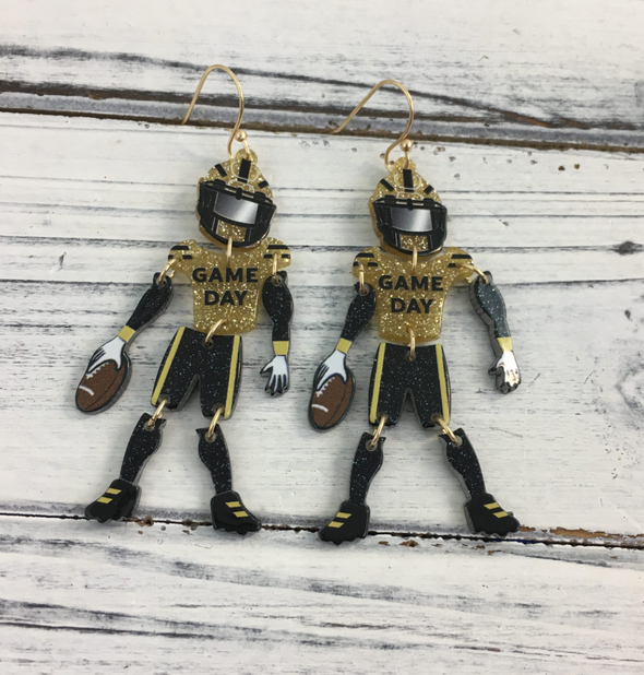 Football Player Earrings in 2 Colors