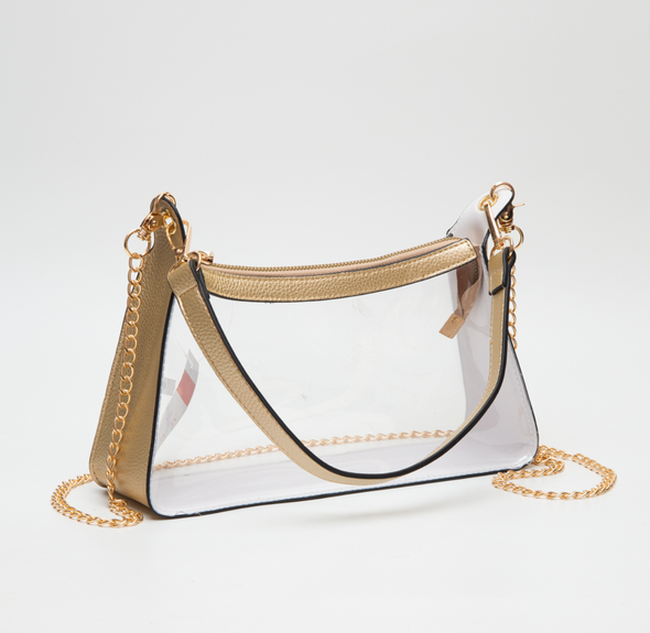 Clear Handbag With Colored Trim in 3 Colors