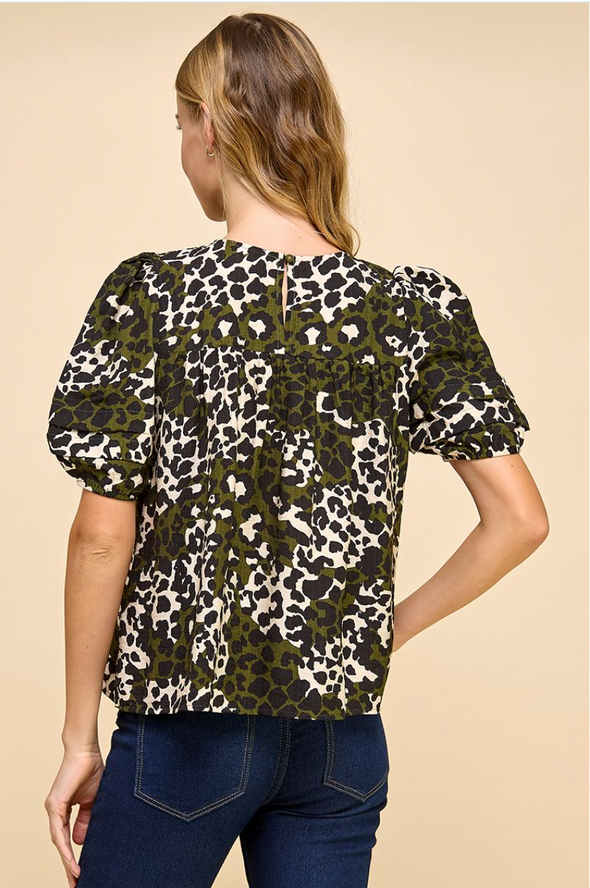Abstract Cheetah Printed Top