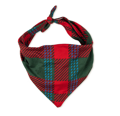 Christmas Plaid Dog Bandana in 2 Sizes