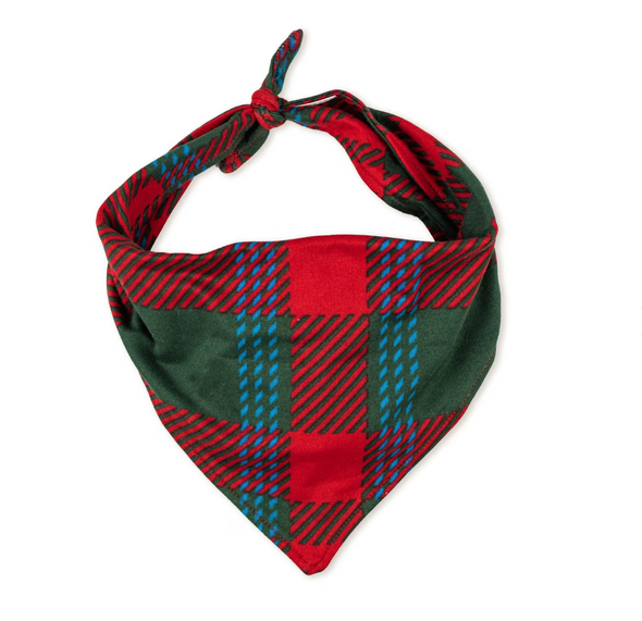 Christmas Plaid Dog Bandana in 2 Sizes