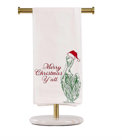 Christmas Pelican Flour Sack Hand Towel